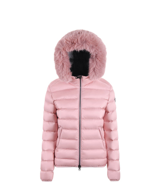 COLMAR DONNA CORTO ROSA CHIARO CON PELLICCIA