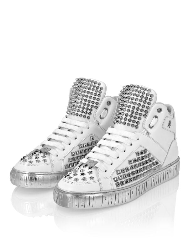 Nappa Leather Mid-Top Sneakers Studs