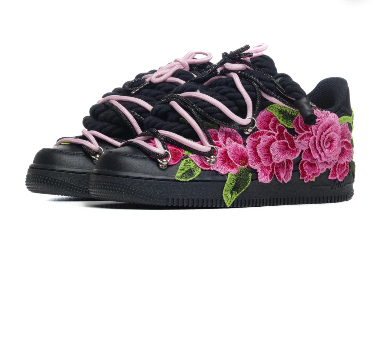 NIKE AIR FORCE BLACK "PINK ROSES