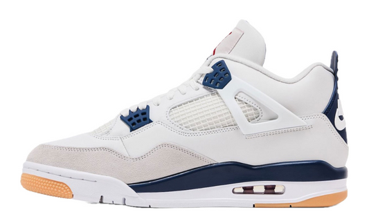 Scarpe da ginnastica bianche e blu collezione air jordan 4