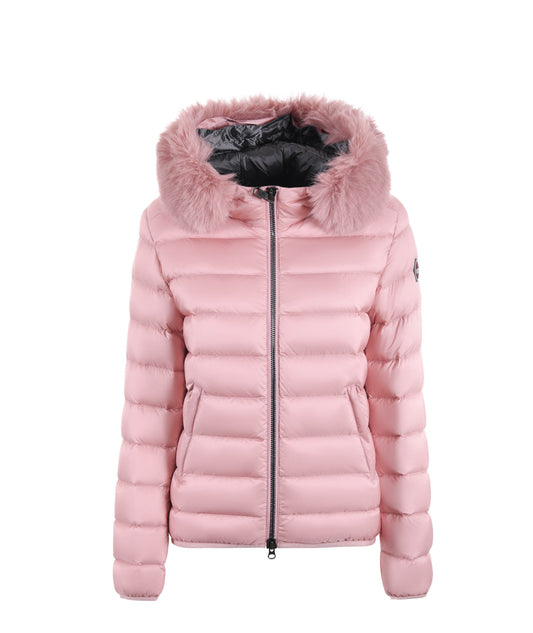 COLMAR DONNA CORTO ROSA CHIARO CON PELLICCIA