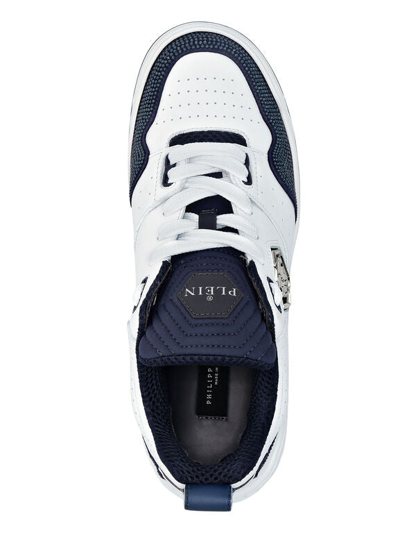 Mix Leather Lo-Top Sneakers Crystal