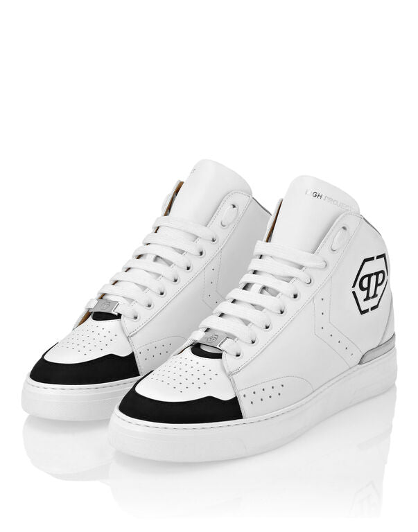 Leather Mid-Top Sneakers Hexagon