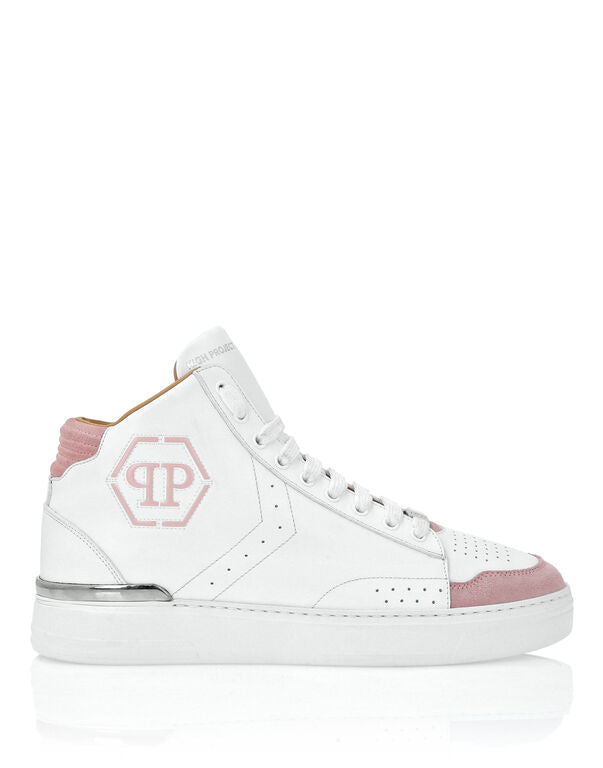 Leather Mid-Top Sneakers Hexagon