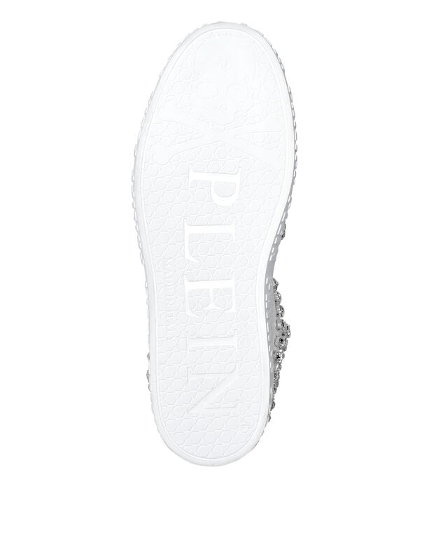 Leather Hi-Top Sneakers Crystal