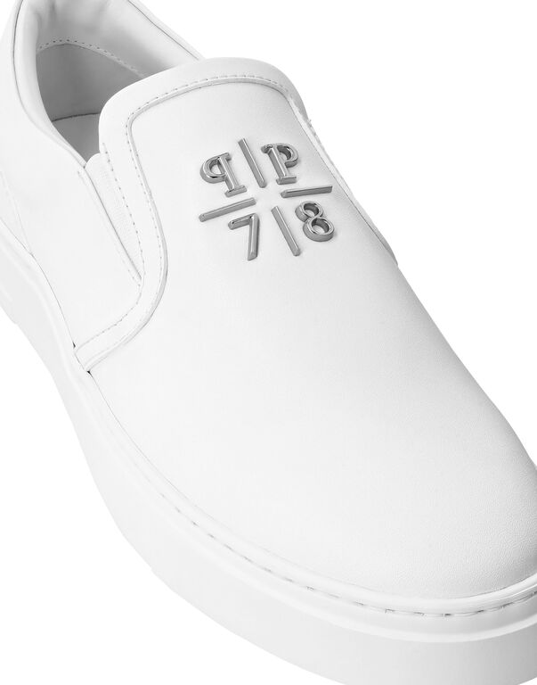 Nappa Leather Slip On Triangle Logo