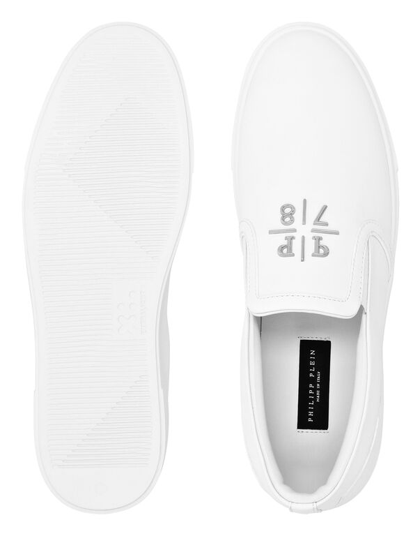 Nappa Leather Slip On Triangle Logo